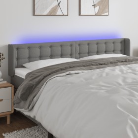 Cabecero con LED de tela gris oscuro 163x16x78/88 cm de , Cabeceros y pies de cama - Ref: Foro24-3123677, Precio: 86,99 €, De...