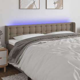 Headboard with LED in taupe gray fabric 163x16x78/88 cm by , Headboards and footboards - Ref: Foro24-3123680, Price: 83,99 €,...