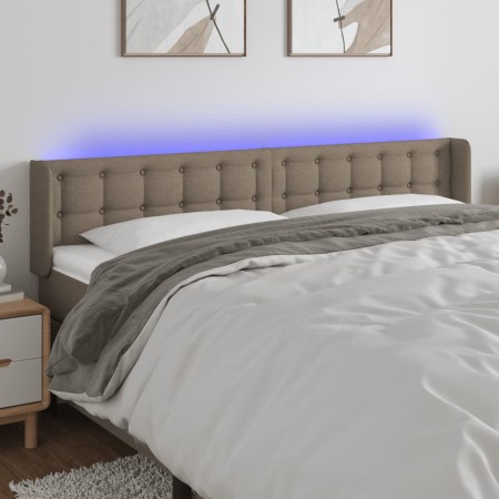 Cabecero con LED de tela gris taupe 163x16x78/88 cm de , Cabeceros y pies de cama - Ref: Foro24-3123680, Precio: 83,85 €, Des...