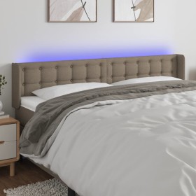 Headboard with LED in taupe gray fabric 203x16x78/88 cm by , Headboards and footboards - Ref: Foro24-3123696, Price: 88,48 €,...