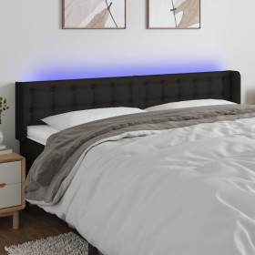 Cabecero con LED de tela negro 203x16x78/88 cm de , Cabeceros y pies de cama - Ref: Foro24-3123694, Precio: 83,99 €, Descuent...