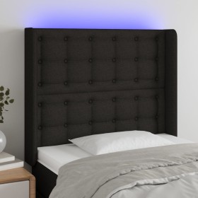 Black fabric headboard with LED 83x16x118/128 cm by , Headboards and footboards - Ref: Foro24-3124458, Price: 83,99 €, Discou...