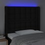 Kopfteil aus schwarzem Stoff mit LED 83x16x118/128 cm von , Kopf- und Fußteile - Ref: Foro24-3124458, Preis: 83,99 €, Rabatt: %