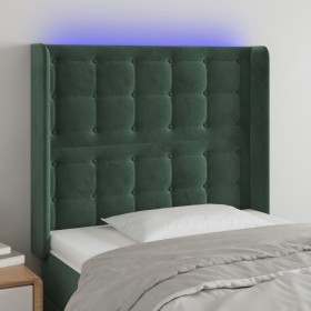 Cabecero con LED de terciopelo verde oscuro 93x16x118/128 cm de , Cabeceros y pies de cama - Ref: Foro24-3124521, Precio: 85,...