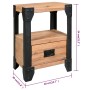 Mesita de noche de madera maciza acacia y acero 40x30x54 cm de vidaXL, Mesitas de noche - Ref: Foro24-244993, Precio: 84,18 €...