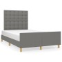 Bed frame with headboard in dark gray fabric 120x200 cm by , Beds and slatted bases - Ref: Foro24-3125366, Price: 164,71 €, D...