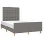 Estructura de cama con cabecero de tela gris oscuro 120x200 cm de , Camas y somieres - Ref: Foro24-3125366, Precio: 164,45 €,...