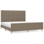 Bed frame with headboard in taupe gray fabric 160x200 cm by , Beds and slatted bases - Ref: Foro24-3125393, Price: 233,95 €, ...