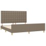 Bed frame with headboard in taupe gray fabric 160x200 cm by , Beds and slatted bases - Ref: Foro24-3125393, Price: 233,95 €, ...