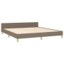 Bed frame with headboard in taupe gray fabric 160x200 cm by , Beds and slatted bases - Ref: Foro24-3125393, Price: 233,95 €, ...