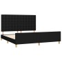 Estructura de cama con cabecero de tela negro 160x200 cm de , Camas y somieres - Ref: Foro24-3125391, Precio: 222,39 €, Descu...