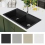 Einbauspüle aus schwarzem Granit mit zwei Becken von vidaXL, Sinkt - Ref: Foro24-141675, Preis: 312,16 €, Rabatt: %