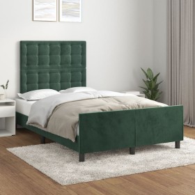 Dark green velvet bed frame with headboard 120x200 cm by , Beds and slatted bases - Ref: Foro24-3125992, Price: 179,99 €, Dis...