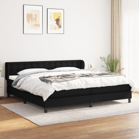 Box spring bed with black fabric mattress 200x200 cm by , Beds and slatted bases - Ref: Foro24-3126591, Price: 616,85 €, Disc...