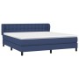 Box spring bed with blue fabric mattress 160x200 cm by , Beds and slatted bases - Ref: Foro24-3126579, Price: 501,06 €, Disco...