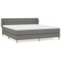 Cama box spring con colchón tela gris oscuro 160x200 cm de , Camas y somieres - Ref: Foro24-3127134, Precio: 494,56 €, Descue...