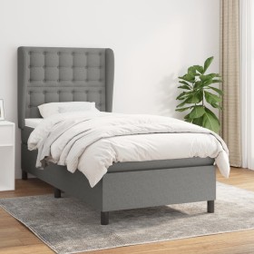 Cama box spring con colchón tela gris oscuro 80x200 cm de , Camas y somieres - Ref: Foro24-3128238, Precio: 323,66 €, Descuen...