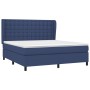 Cama box spring con colchón tela azul 160x200 cm de , Camas y somieres - Ref: Foro24-3128299, Precio: 591,36 €, Descuento: %