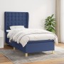 Cama box spring con colchón tela azul 90x190 cm de , Camas y somieres - Ref: Foro24-3128811, Precio: 376,09 €, Descuento: %