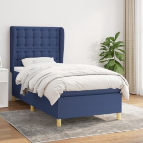 Box spring bed with blue fabric mattress 90x190 cm by , Beds and slatted bases - Ref: Foro24-3128811, Price: 386,09 €, Discou...