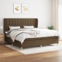 Box spring bed with dark brown fabric mattress 200x200 cm by , Beds and slatted bases - Ref: Foro24-3128872, Price: 698,94 €,...