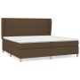 Cama box spring con colchón tela marrón oscuro 200x200 cm de , Camas y somieres - Ref: Foro24-3128872, Precio: 698,94 €, Desc...