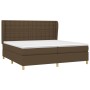 Cama box spring con colchón tela marrón oscuro 200x200 cm de , Camas y somieres - Ref: Foro24-3128872, Precio: 698,94 €, Desc...