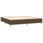 Cama box spring con colchón tela marrón oscuro 200x200 cm de , Camas y somieres - Ref: Foro24-3128872, Precio: 698,94 €, Desc...