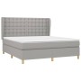 Cama box spring con colchón tela gris claro 160x200 cm de , Camas y somieres - Ref: Foro24-3128853, Precio: 584,45 €, Descuen...