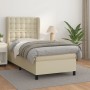 Cama box spring con colchón cuero sintético crema 100x200 cm de , Camas y somieres - Ref: Foro24-3129017, Precio: 417,14 €, D...