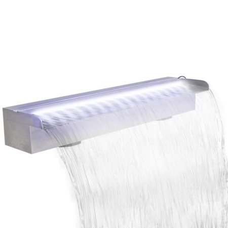 Fuente cascada rectangular LED para piscina acero inoxidable 60 cm de vidaXL, Fuentes y cascadas - Ref: Foro24-41673, Precio:...