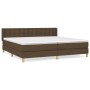 Cama box spring con colchón tela marrón oscuro 200x200 cm de , Camas y somieres - Ref: Foro24-3130620, Precio: 583,29 €, Desc...