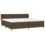 Cama box spring con colchón tela marrón oscuro 200x200 cm de , Camas y somieres - Ref: Foro24-3130620, Precio: 583,29 €, Desc...