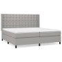 Cama box spring con colchón tela gris claro 200x200 cm de , Camas y somieres - Ref: Foro24-3131777, Precio: 668,07 €, Descuen...