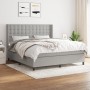 Cama box spring con colchón tela gris claro 160x200 cm de , Camas y somieres - Ref: Foro24-3131761, Precio: 586,33 €, Descuen...