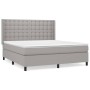 Box spring bed with light gray fabric mattress 160x200 cm by , Beds and slatted bases - Ref: Foro24-3131761, Price: 582,99 €,...