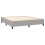 Box spring bed with light gray fabric mattress 160x200 cm by , Beds and slatted bases - Ref: Foro24-3131761, Price: 582,99 €,...