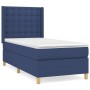 Box spring bed with blue fabric mattress 80x200 cm