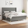 Cama box spring con colchón tela gris oscuro 160x200 cm de , Camas y somieres - Ref: Foro24-3132322, Precio: 557,42 €, Descue...