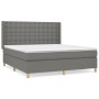 Box spring bed with dark gray fabric mattress 160x200 cm by , Beds and slatted bases - Ref: Foro24-3132322, Price: 589,99 €, ...