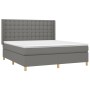 Box spring bed with dark gray fabric mattress 160x200 cm by , Beds and slatted bases - Ref: Foro24-3132322, Price: 589,99 €, ...