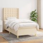 Cama box spring con colchón tela color crema 90x190 cm de , Camas y somieres - Ref: Foro24-3132278, Precio: 369,86 €, Descuen...