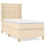 Cama box spring con colchón tela color crema 90x190 cm de , Camas y somieres - Ref: Foro24-3132278, Precio: 369,86 €, Descuen...