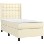 Cama box spring con colchón cuero sintético crema 100x200 cm de , Camas y somieres - Ref: Foro24-3132485, Precio: 411,99 €, D...