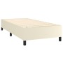 Box spring bed with cream synthetic leather mattress 100x200 cm