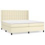 Cama box spring con colchón cuero sintético crema 200x200 cm de , Camas y somieres - Ref: Foro24-3132521, Precio: 715,99 €, D...