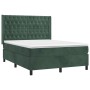 Cama box spring con colchón terciopelo verde oscuro 140x200 cm de , Camas y somieres - Ref: Foro24-3132864, Precio: 586,17 €,...