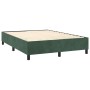 Cama box spring con colchón terciopelo verde oscuro 140x200 cm de , Camas y somieres - Ref: Foro24-3132864, Precio: 586,17 €,...