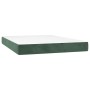 Cama box spring con colchón terciopelo verde oscuro 140x200 cm de , Camas y somieres - Ref: Foro24-3132864, Precio: 586,17 €,...