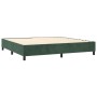 Box spring bed with dark green velvet mattress 200x200 cm